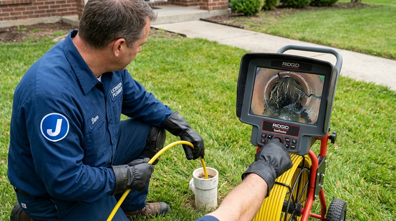 Sewer camera inspection being performed by Johns Plumbing LLC in Milwaukee